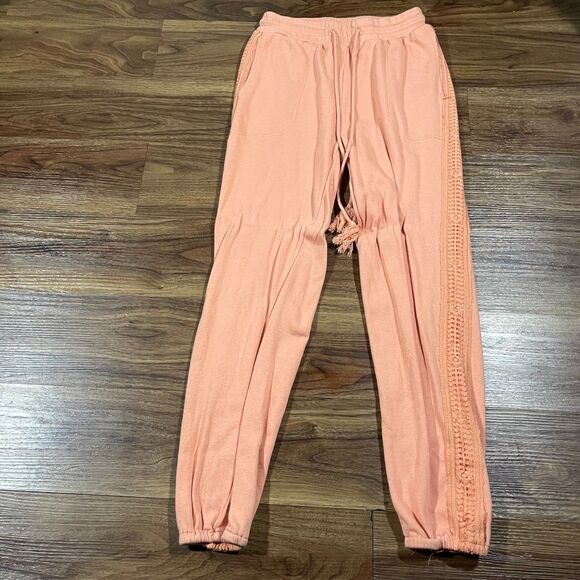 Free People Pants - FREE PEOPLE Movement Sweatpants Pink Drawstring Tapered Jogger Cotton Womens XS